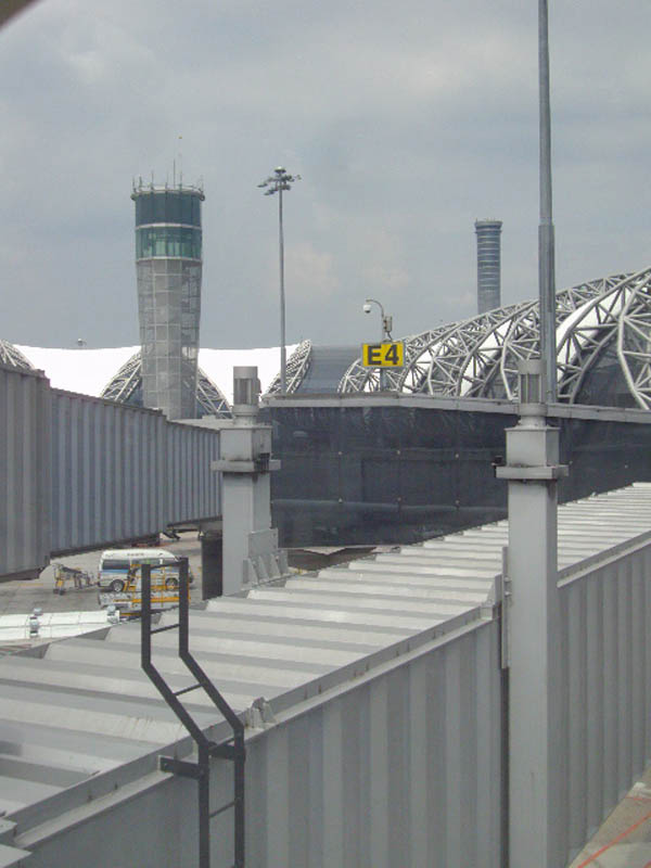 a view of an airport from the outside