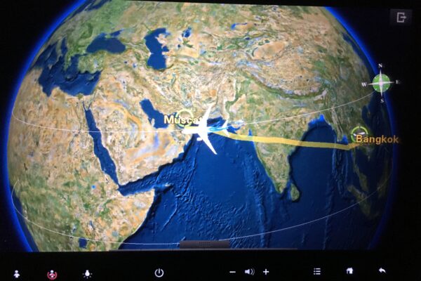 Oman Air In-Flight Route Map