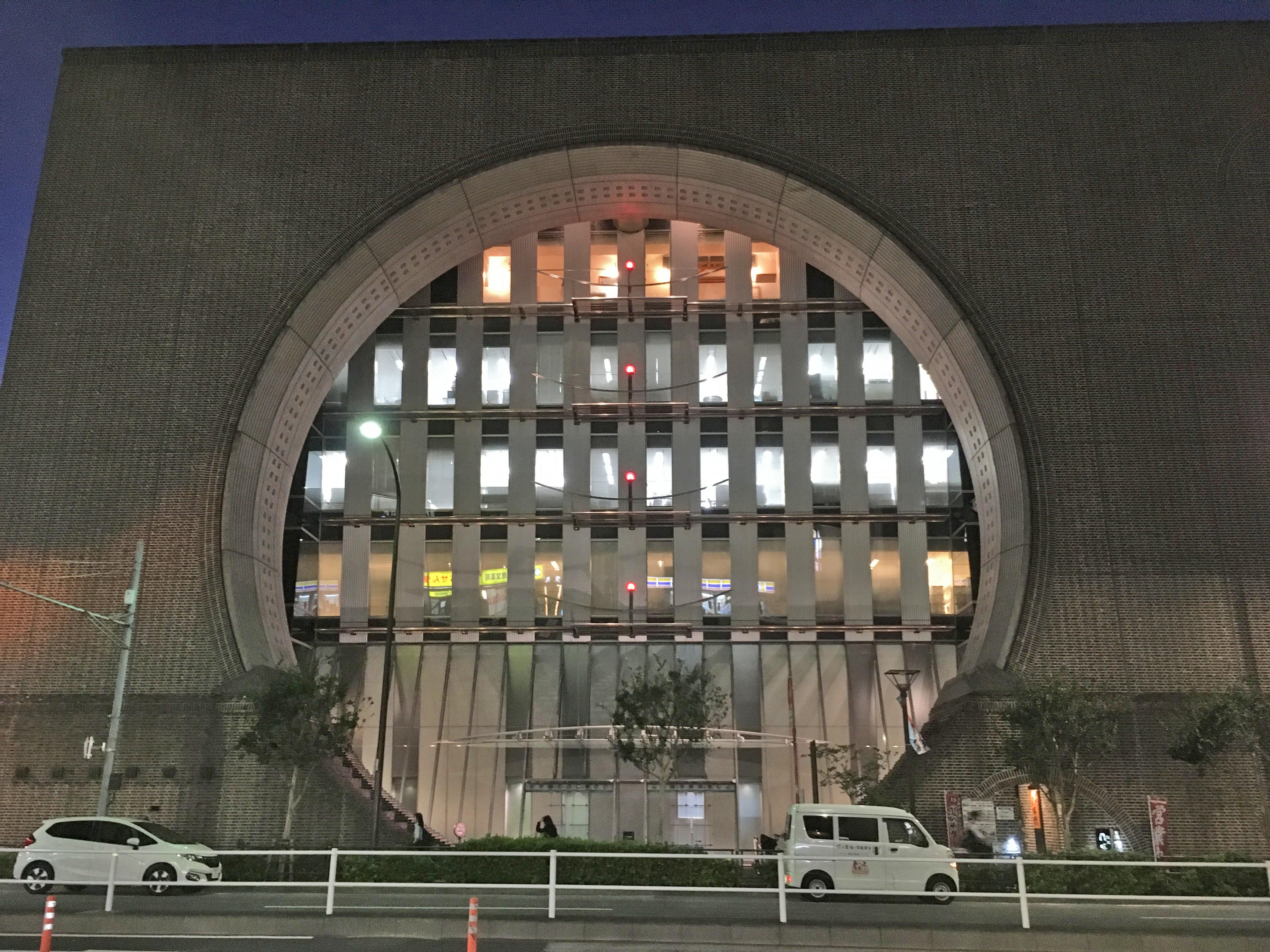 a building with a circular window