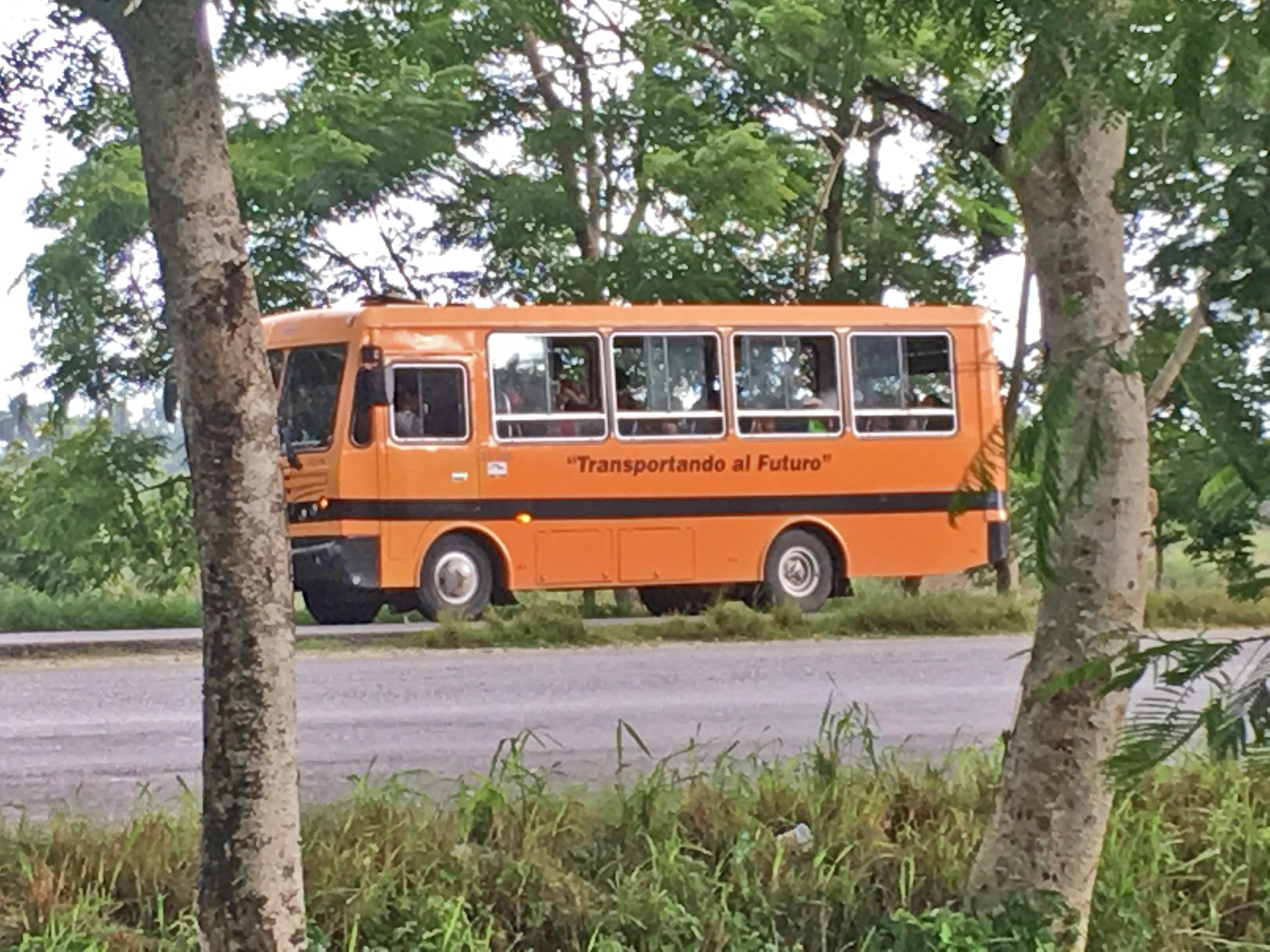 a bus parked on the side of the road