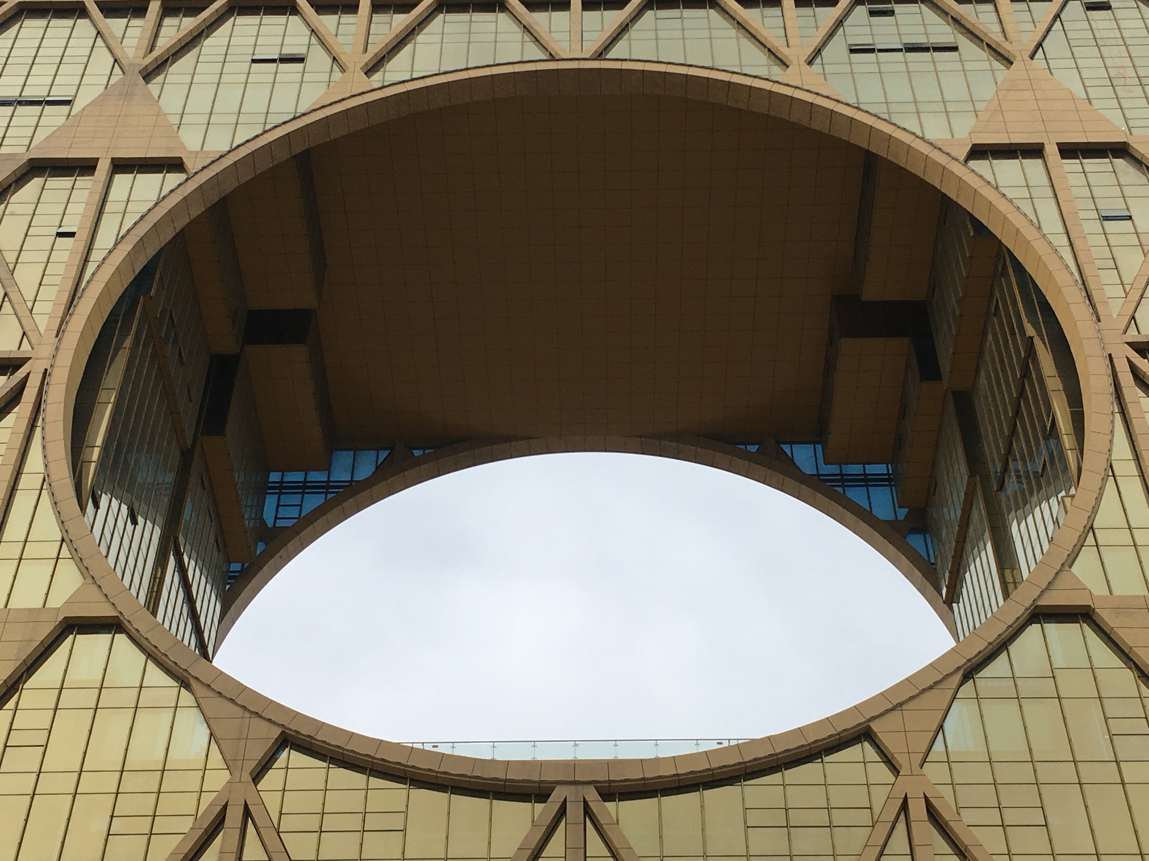 a building with a circular window