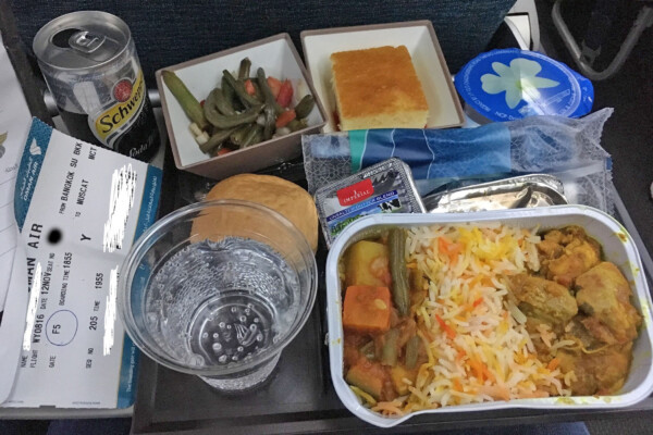 Oman Air In-flight Meal - Bangkok BKK to Muscat MCT