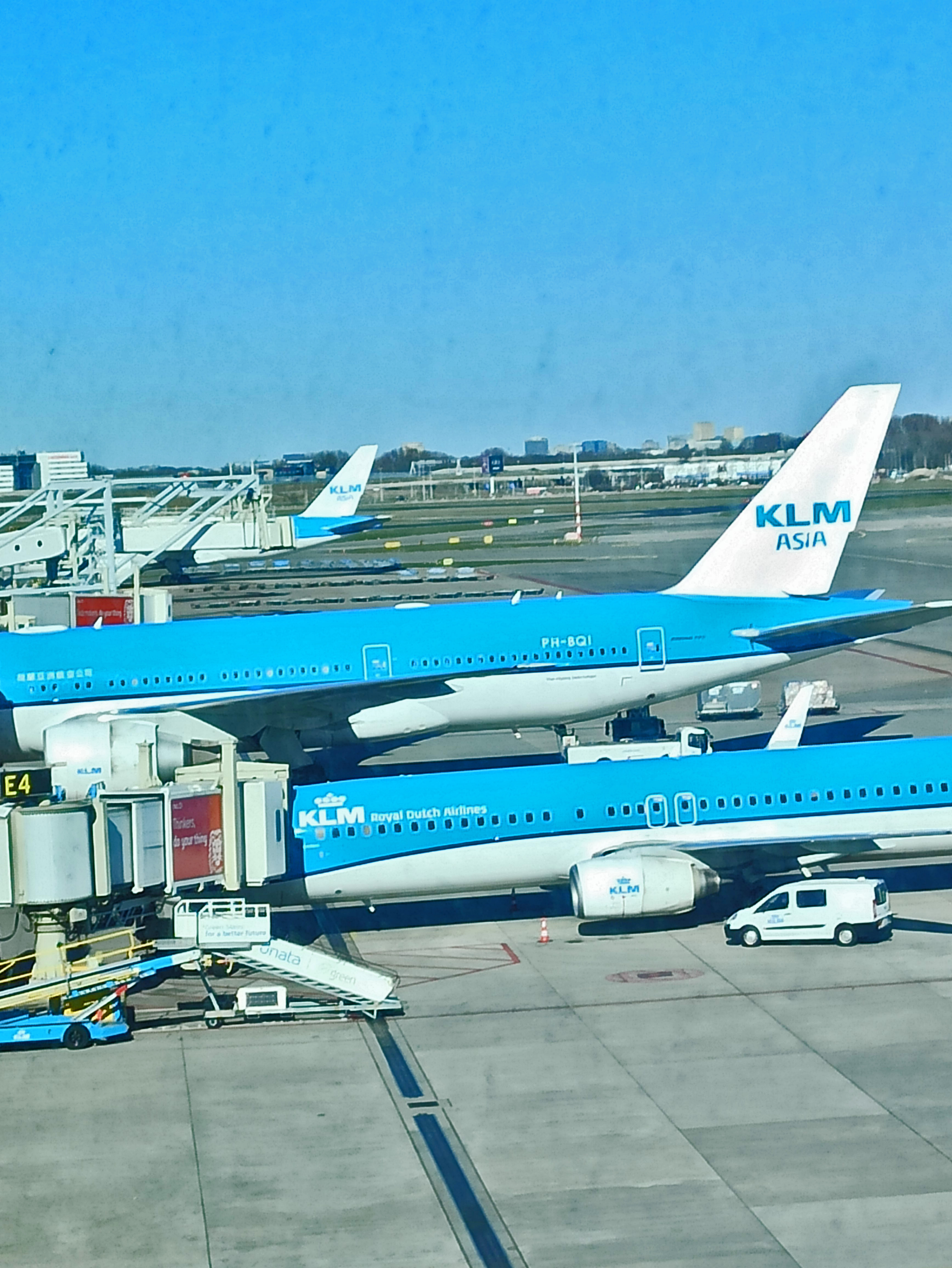 two KLM asia aircraft