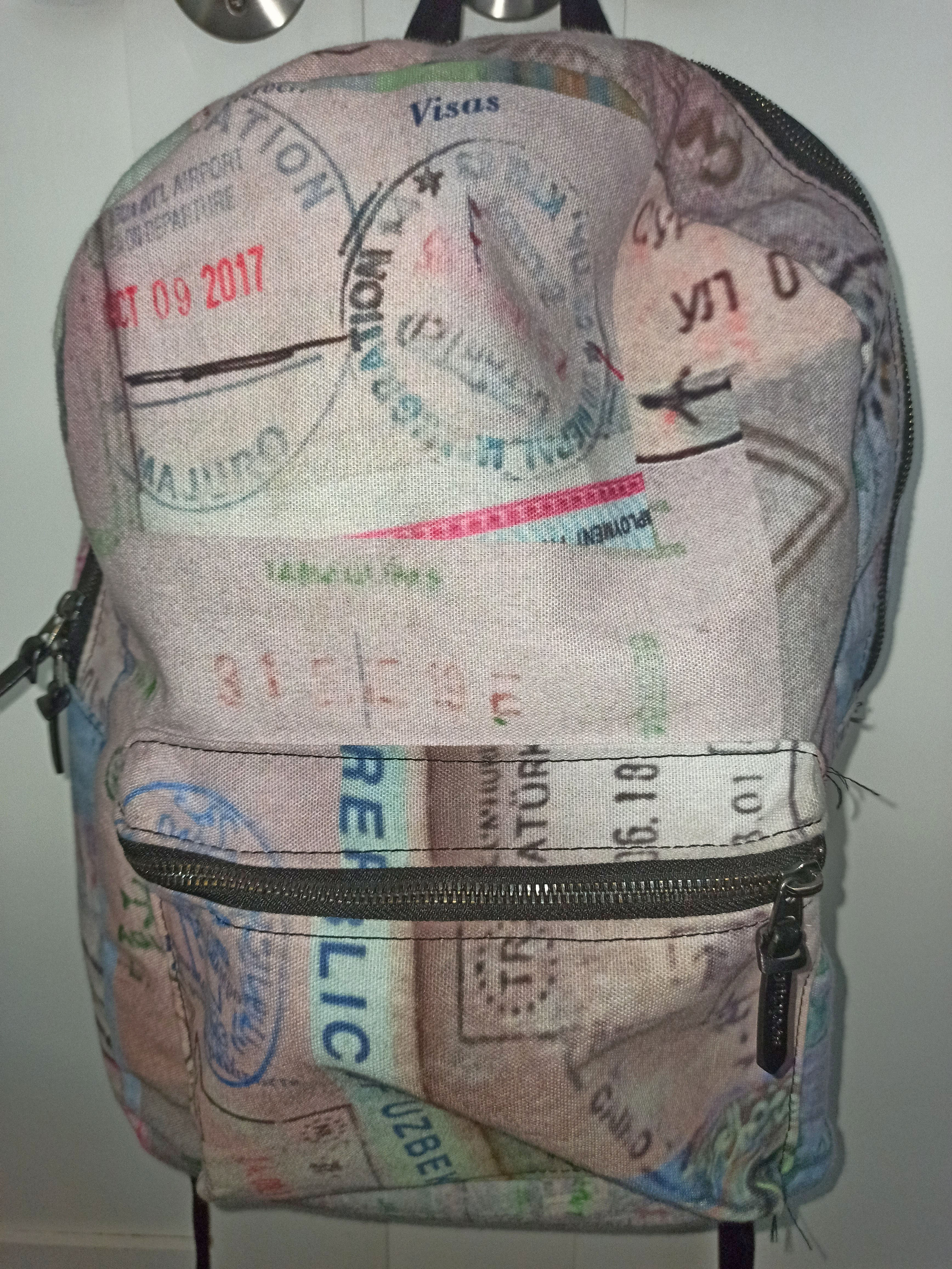 passport stamp design backpack Society6