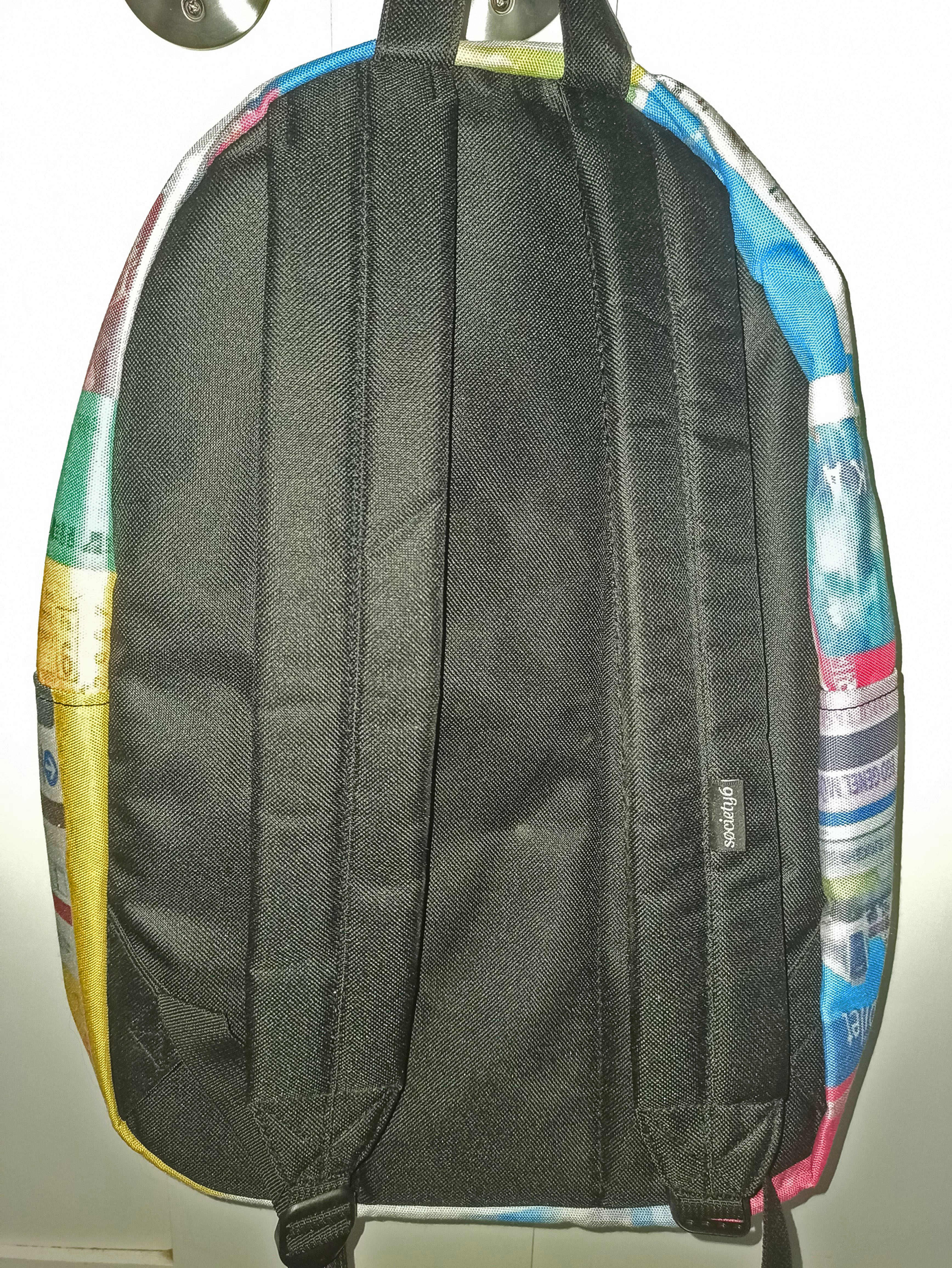 public transit backpack backside