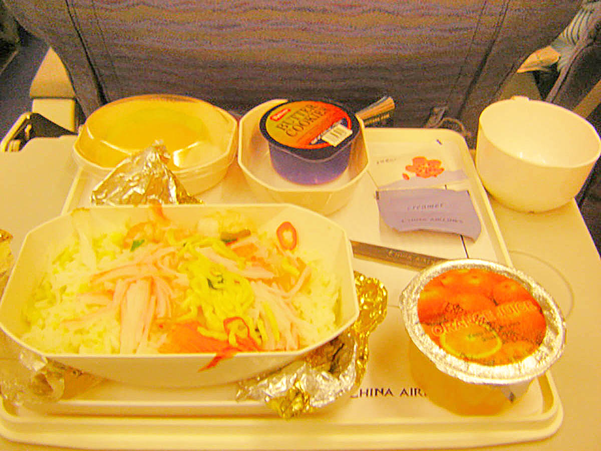 China Airlines HKG-TPE, first in-flight meal digital photo