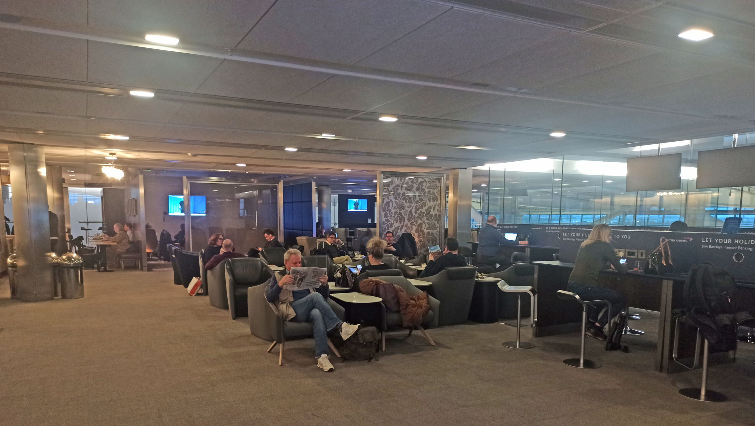 A Seating Section of the British Airways Club Lounge South