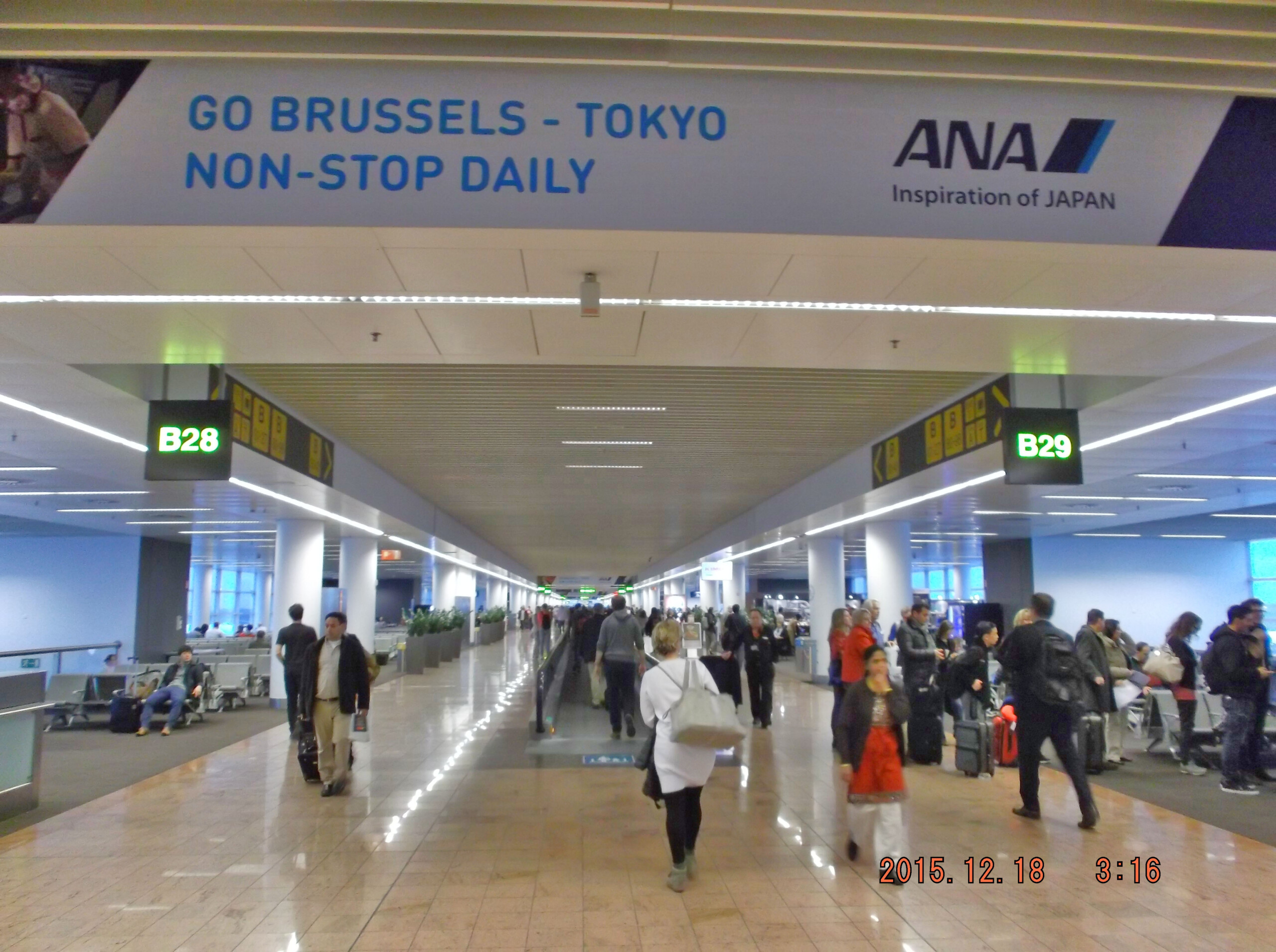 Coincidental ANA Advertisement at Brussels Airport (BRU), Belgium, 2015