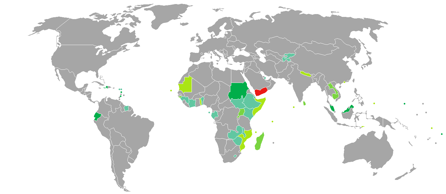 Entry and visa requirements map travel hack for Yemeni citizens