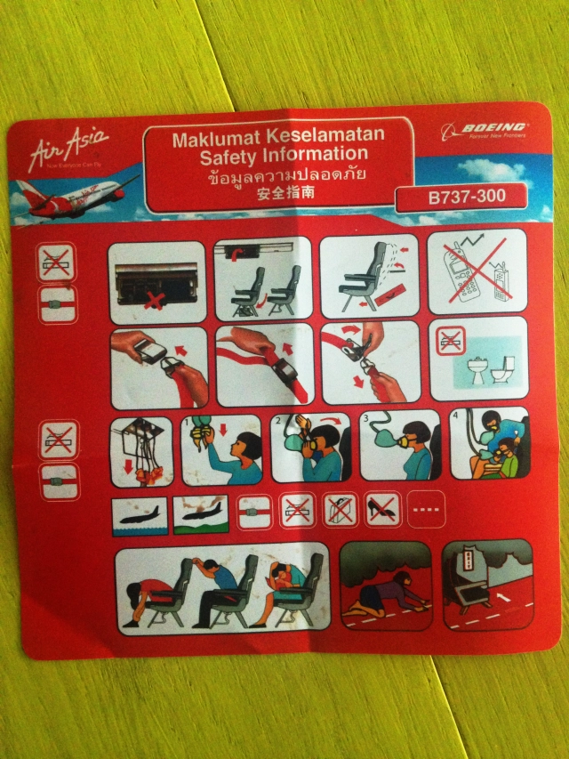 Newer Air Asia Boeing 737-300 in-flight safety card