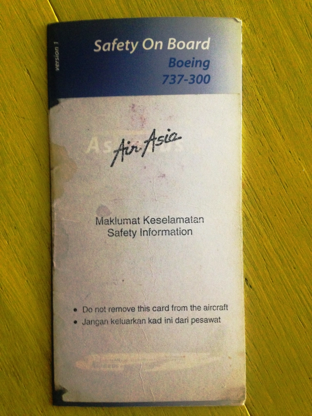 Air Asia Boeing 737-300 in-flight safety card