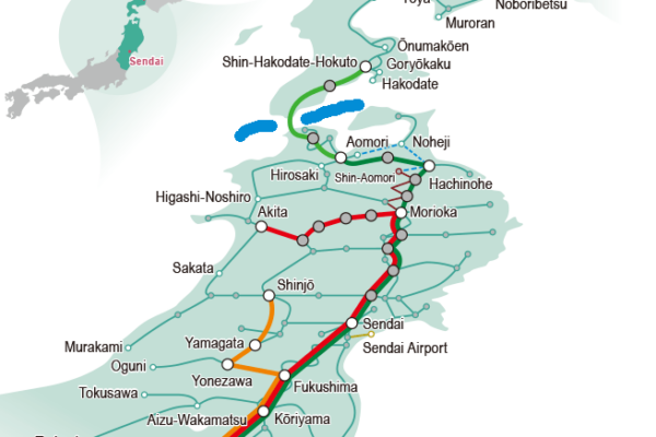 JR East-South Hokkaido Rail Pass Map