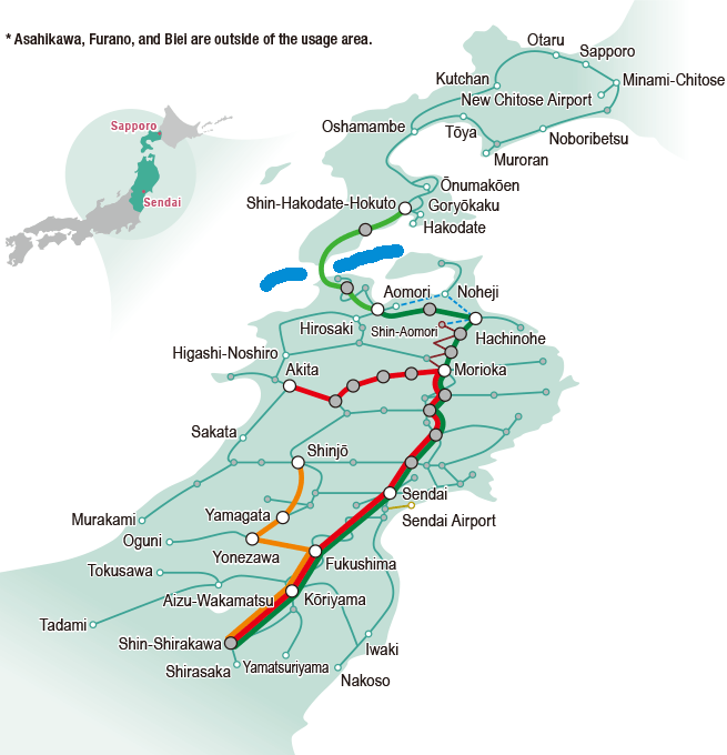 JR Tohoku-South Hokkaido Rail Pass Map