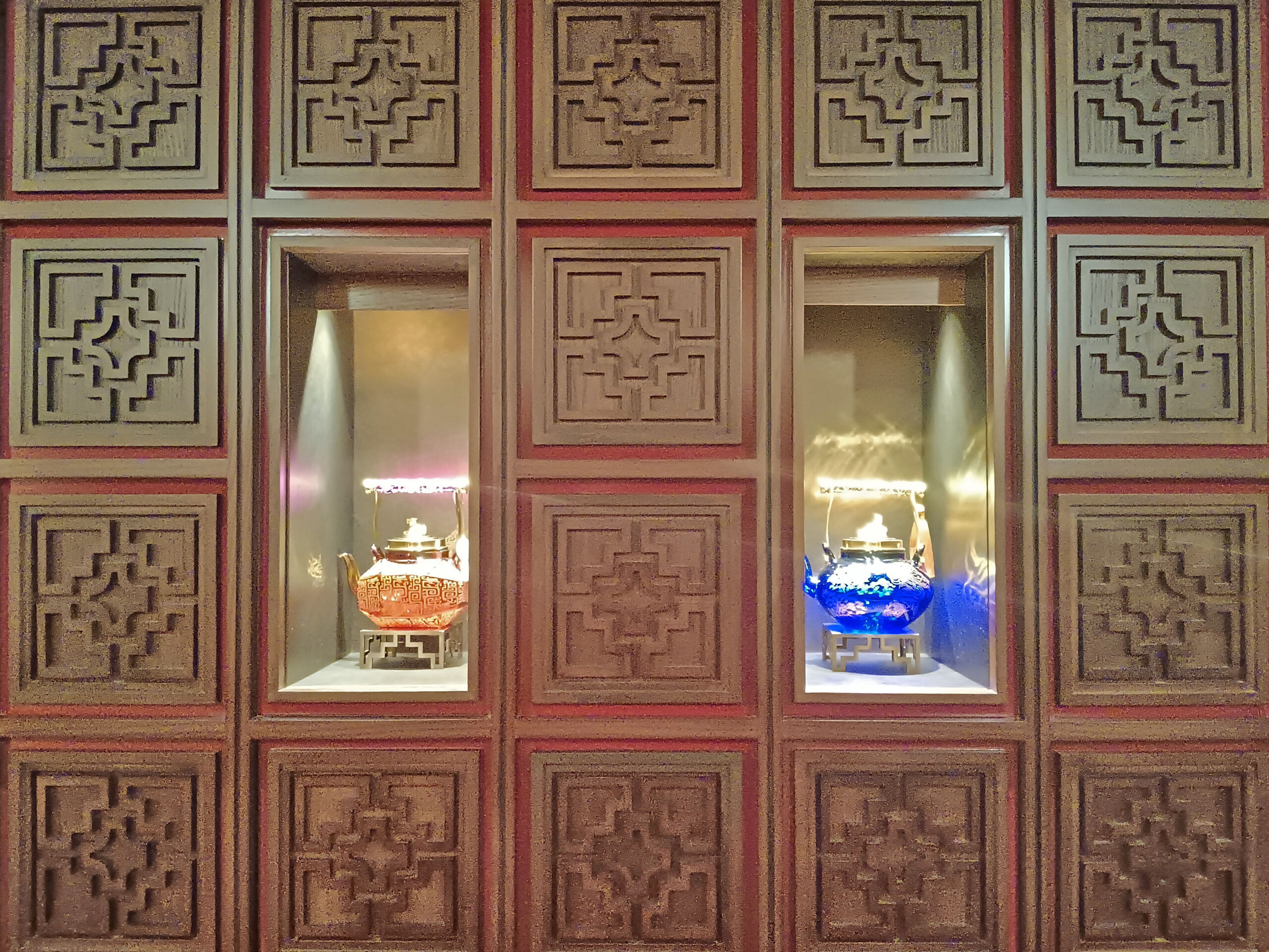 Teapots in the entryway