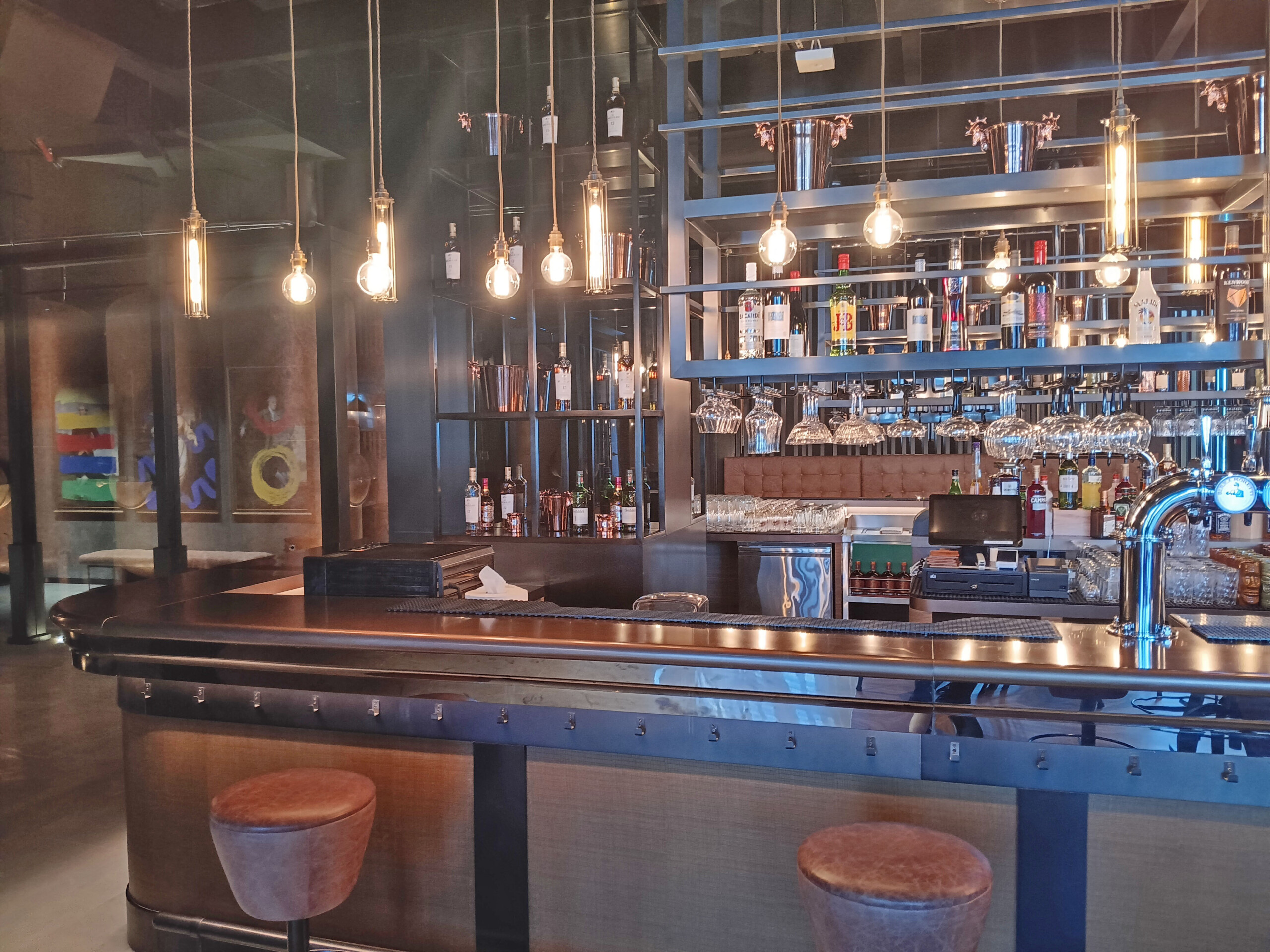 The Copperhead Pub Bar with Copper Barrels