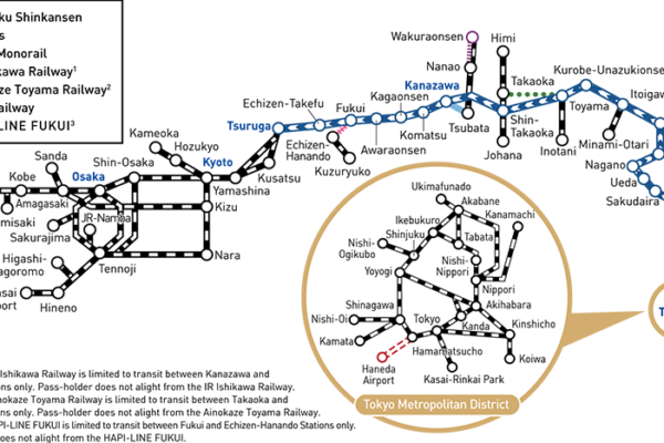 Hokuriku Arch Pass validity map