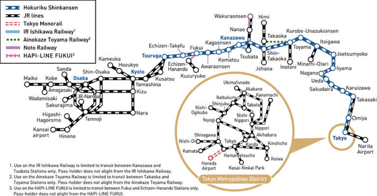 Hokuriku Arch Pass validity map