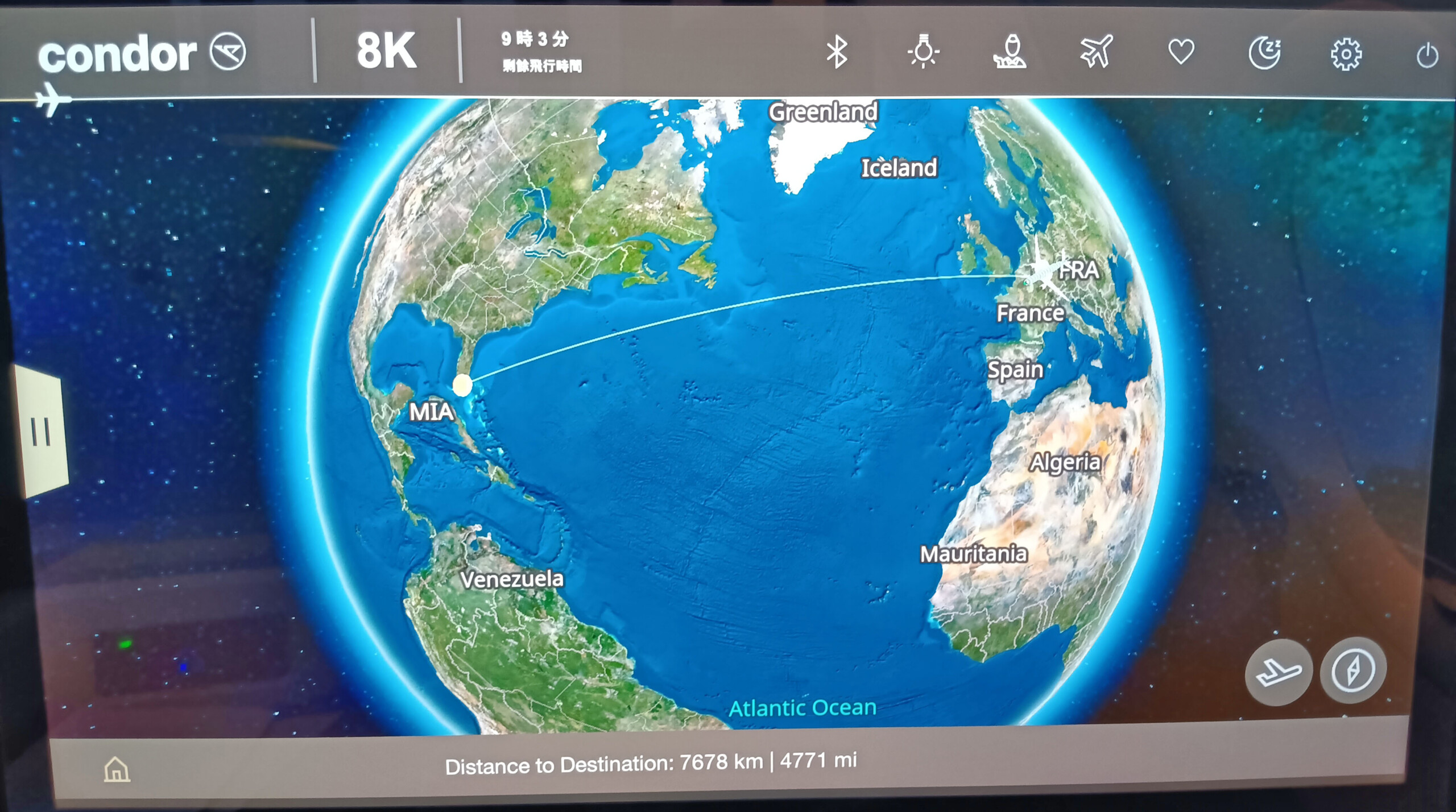 In-Flight Route Map