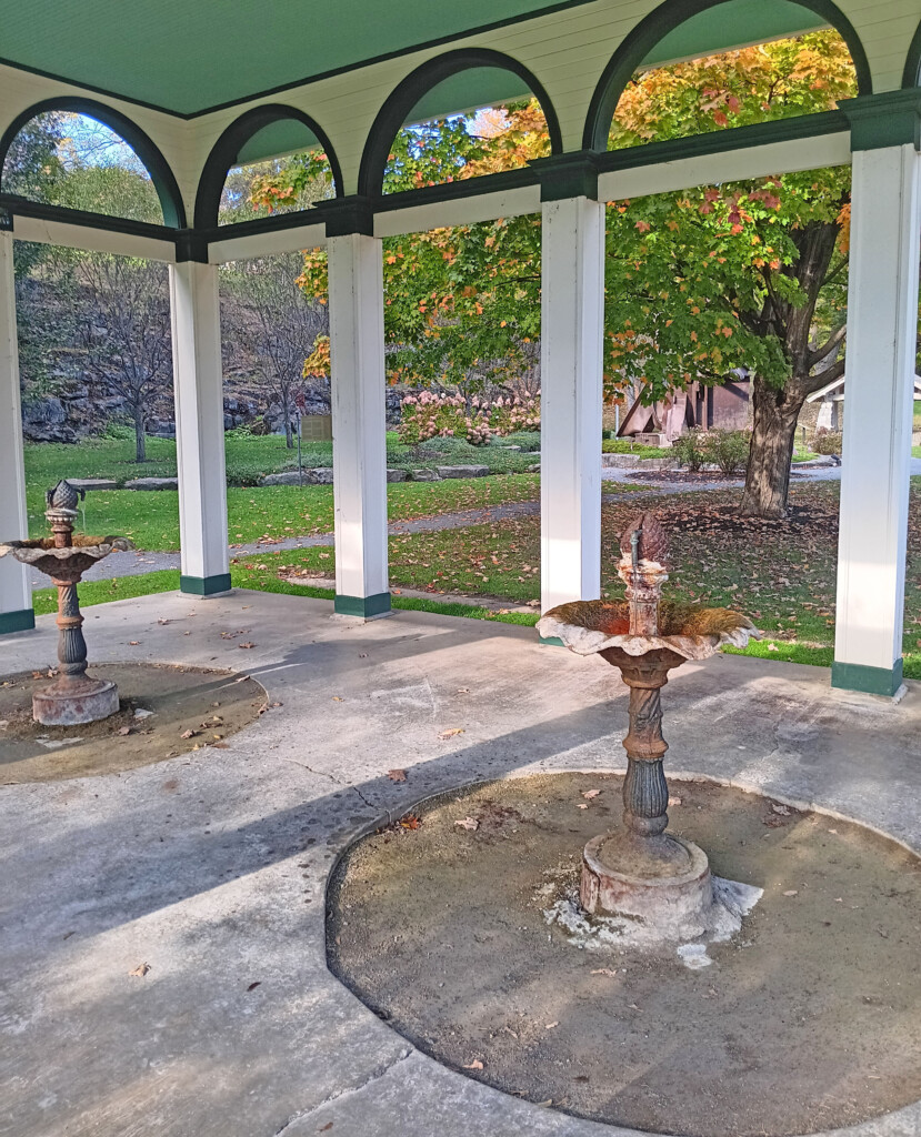 a fountain in a park