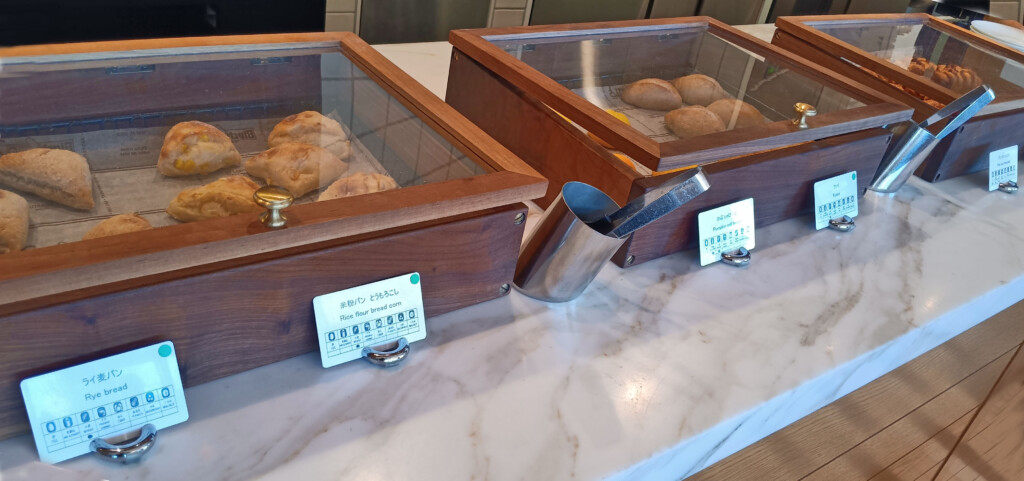 a wooden boxes with food in them