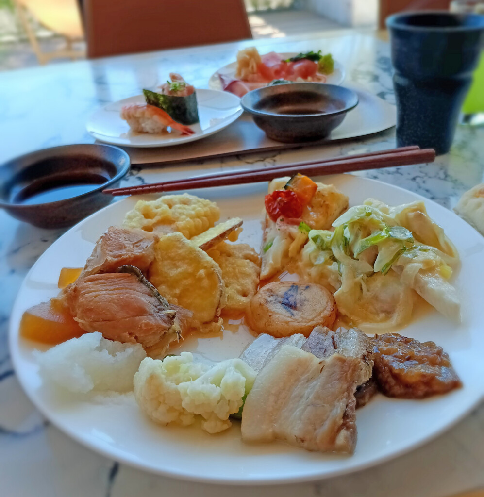 a plate of food on a table