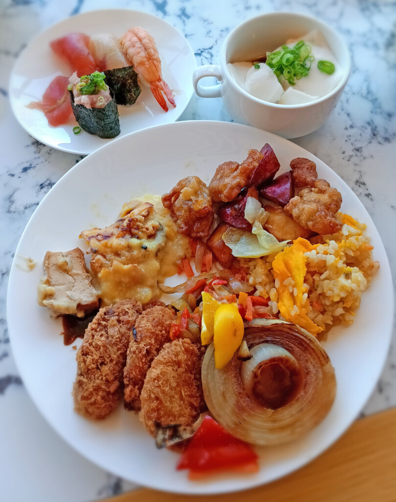 a plate of food on a table