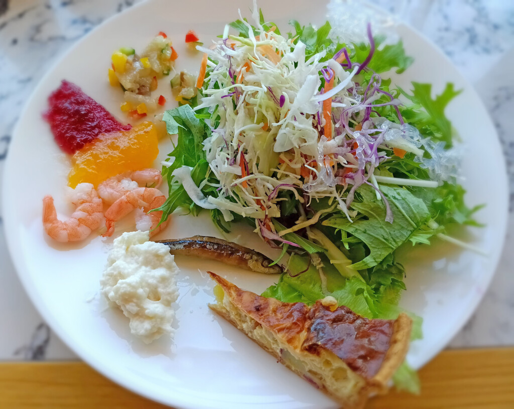 a plate of food on a table