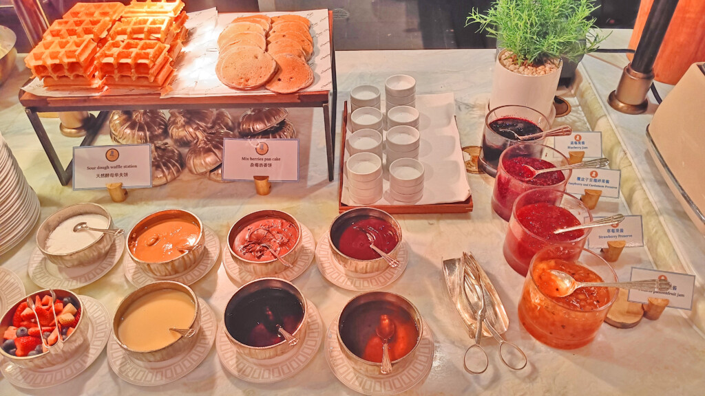 a table with different food items on it