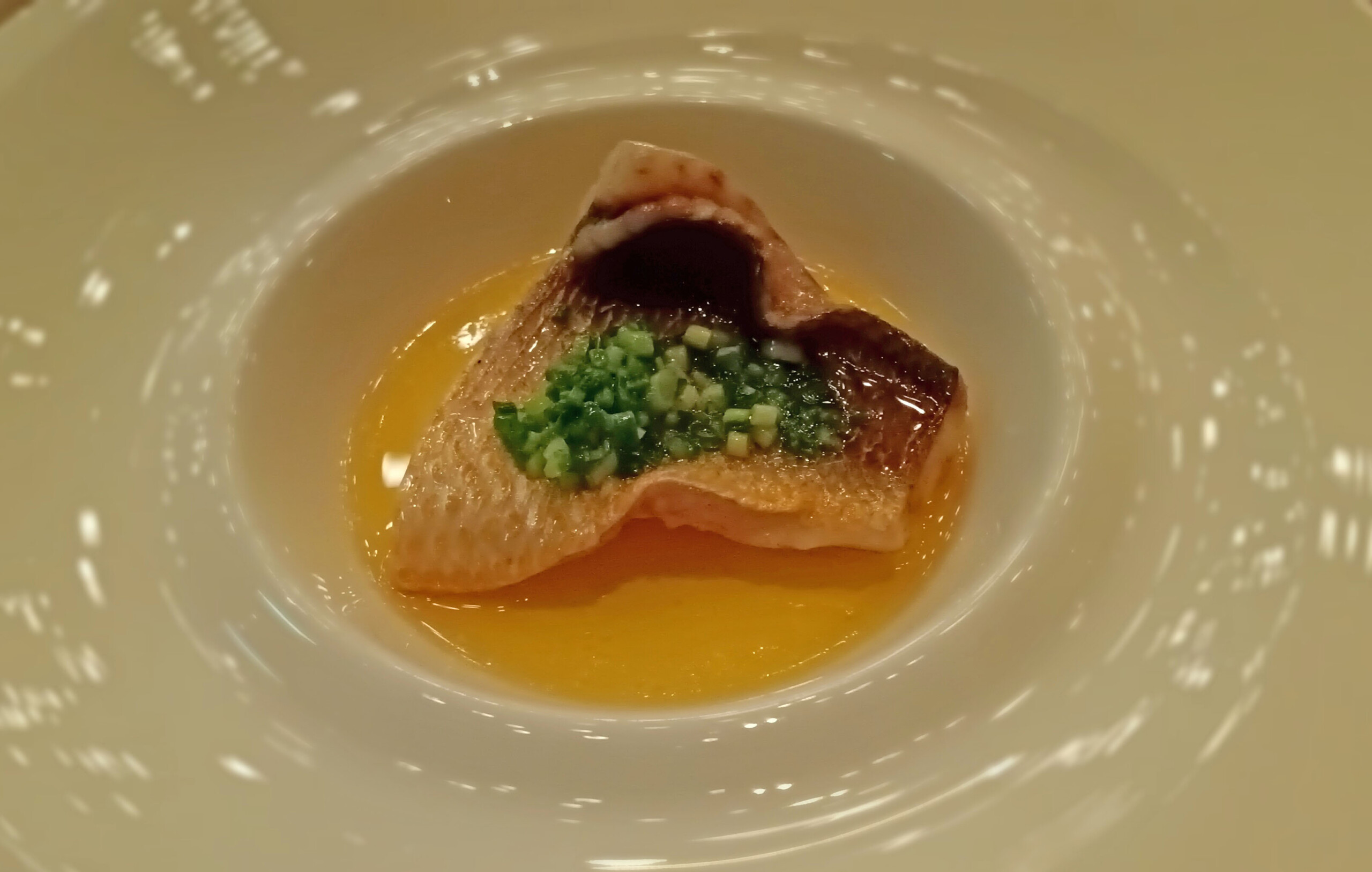 Steamed "East China Sea" yellow croaker fish with chicken oil