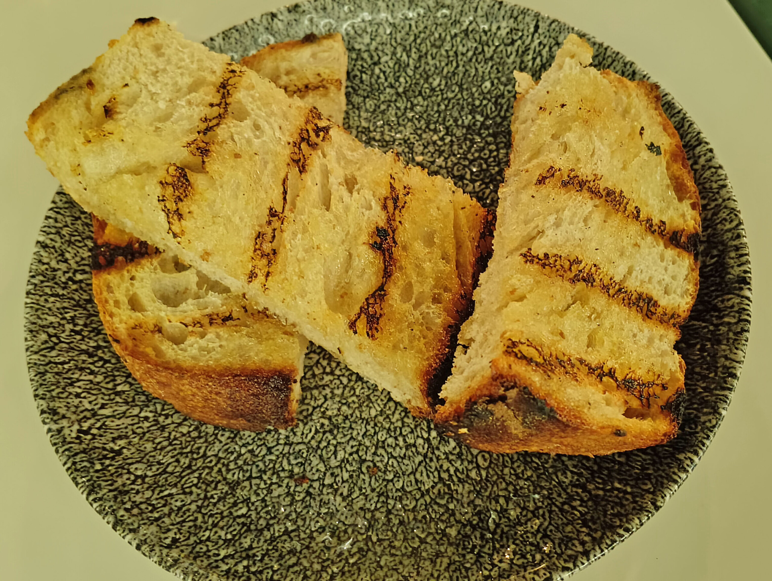 Grilled bread with olive oil