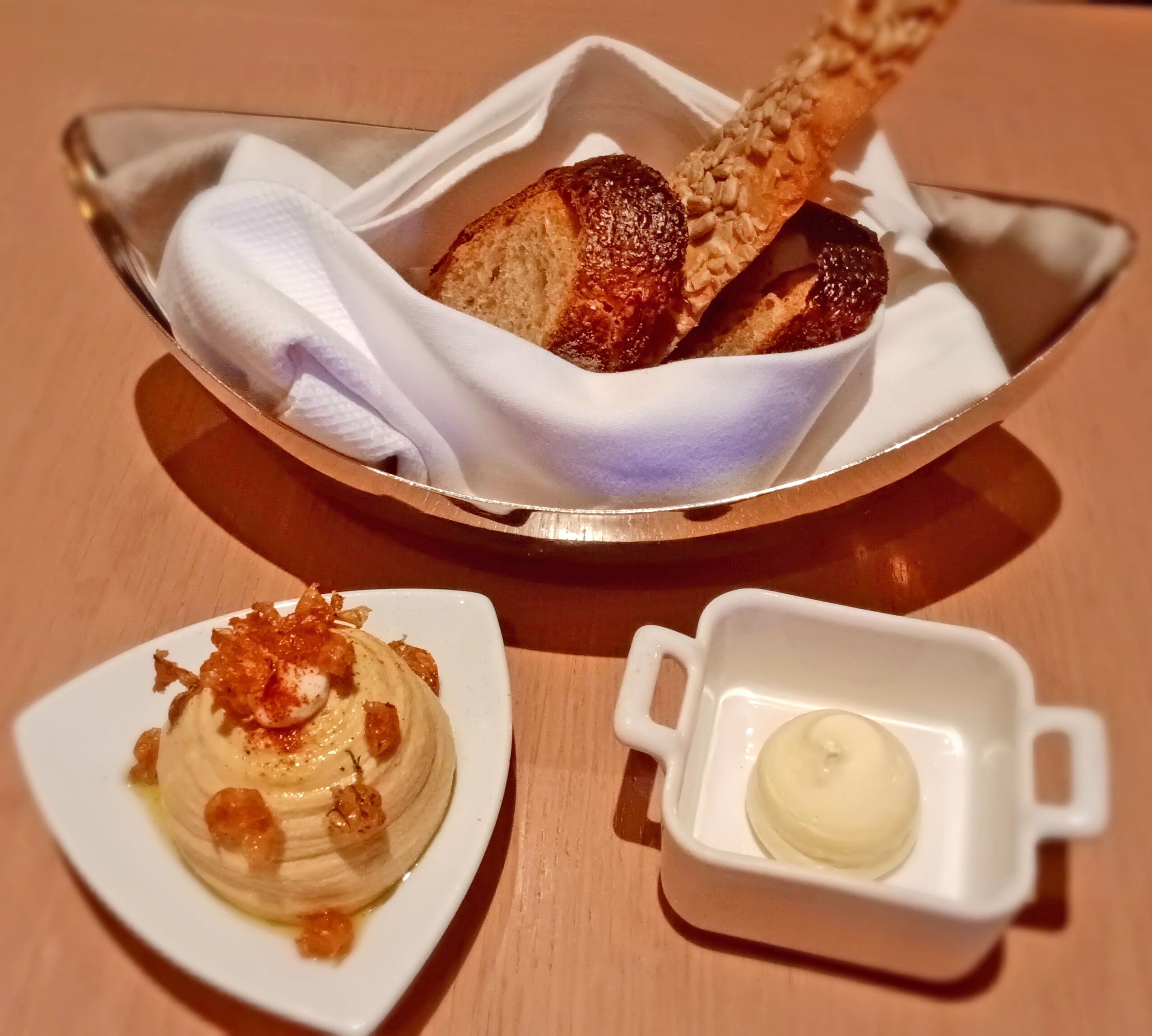 Bread Basket with Hummus and Butter