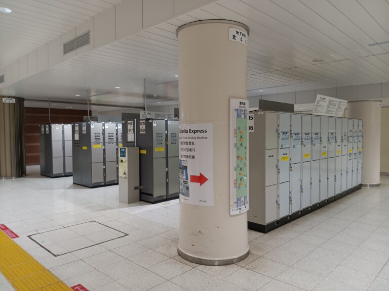 Tokyo Station Luggage Storage near Narita Express Tracks