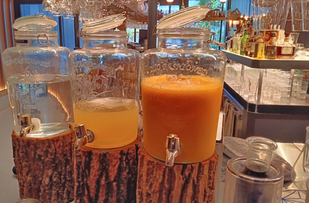 Juice and water