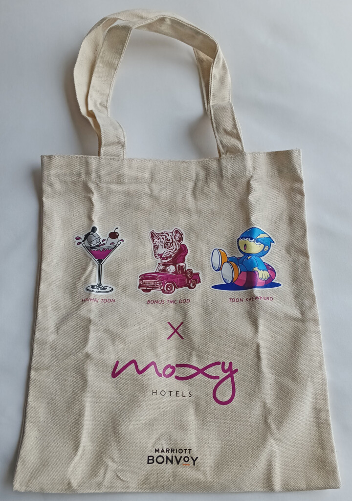 a bag with cartoon images on it