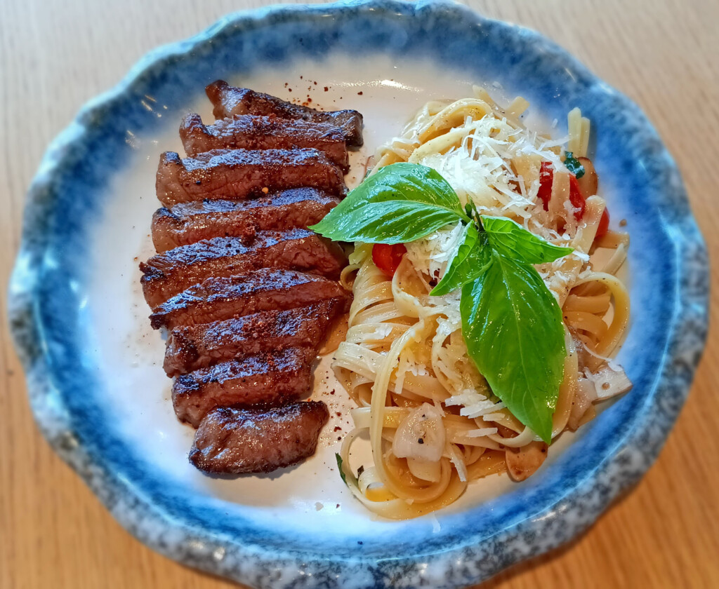 a plate of food on a table