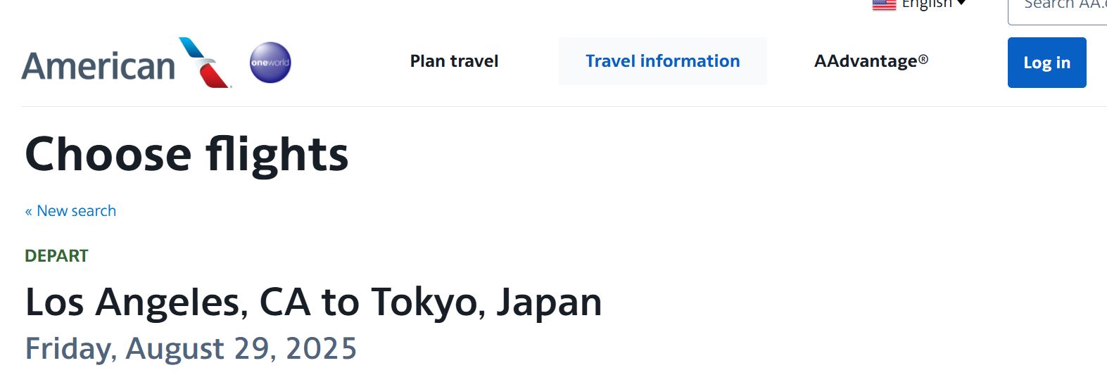 American Airlines next flight search