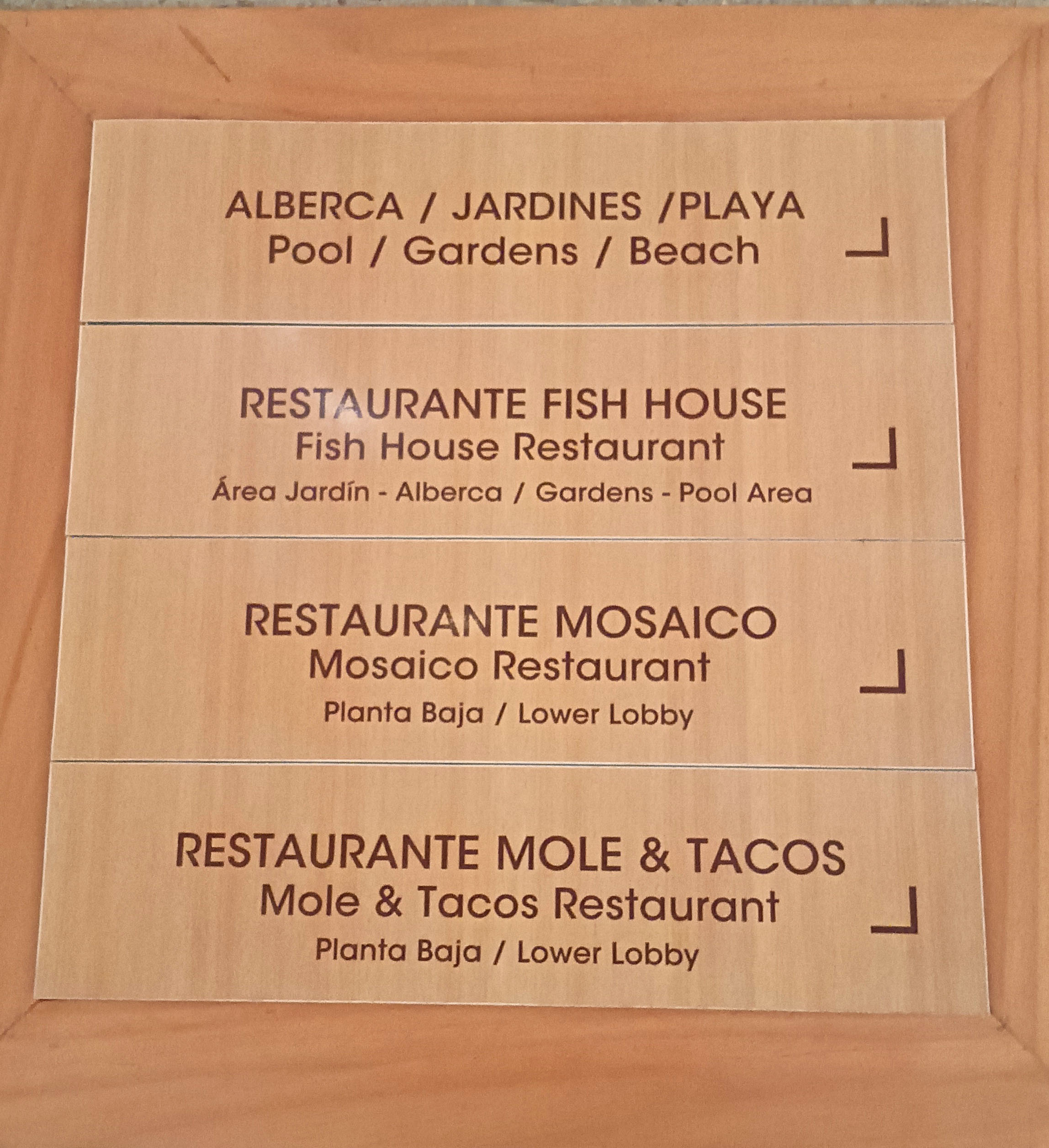 All Four Restaurants in one Compact Sign