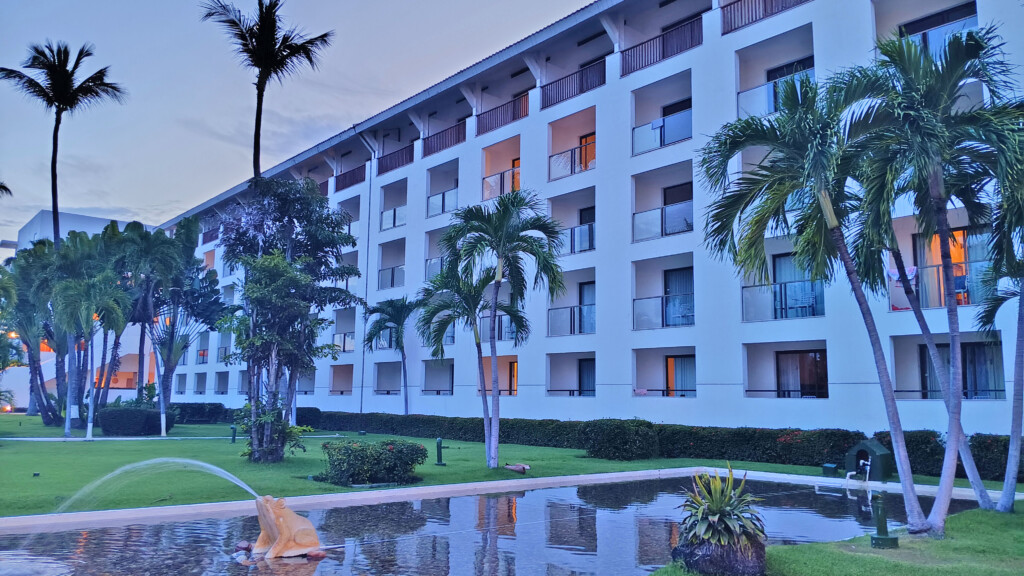 Part of Hotel with Frog Fountain