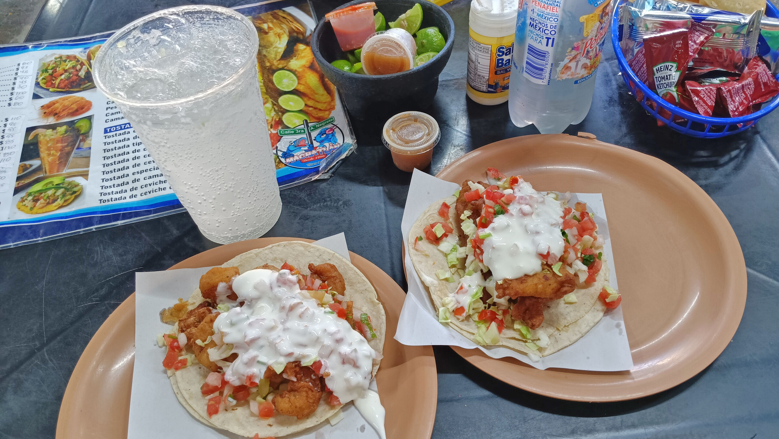 Shrimp Taco & Fish Taco at Mariscos Machatlán, Tijuana