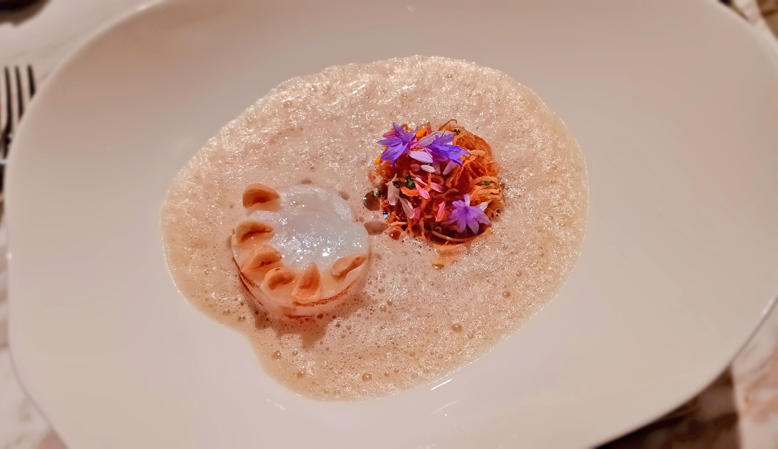 Pollack & Jerusalem artichoke with hazelnut and ginger emulsion