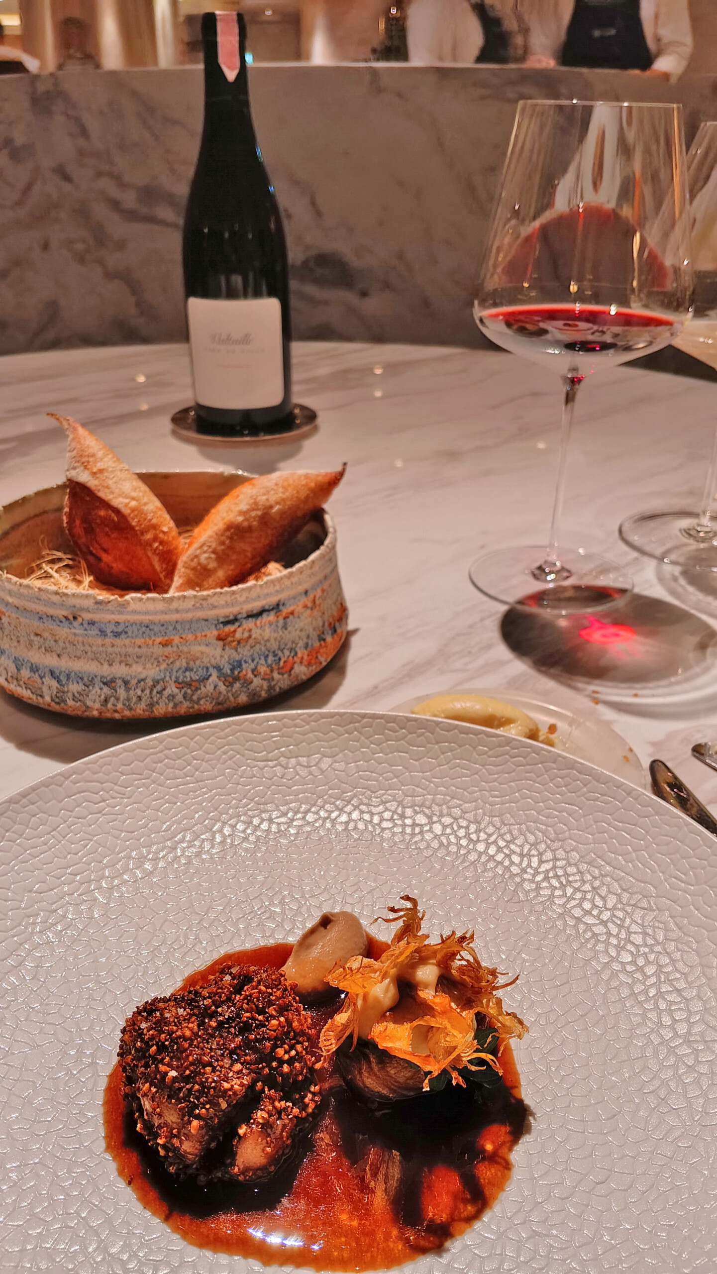 Roasted veal sweetbread & toasted buckwheat with walnut and artichoke infusion