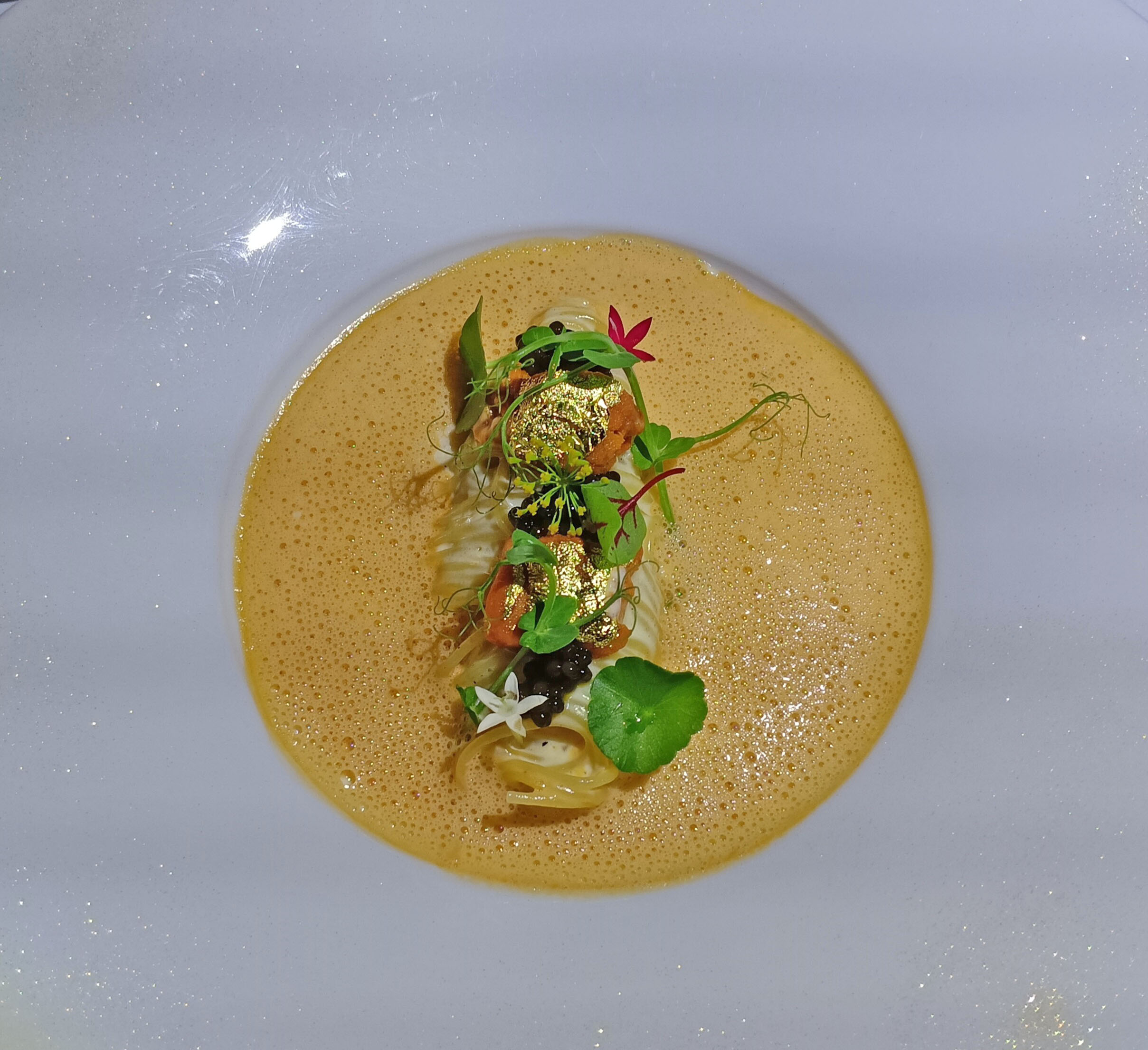 Spaghettini "pastificio mancini" with Hokkaido uni and vongole foam