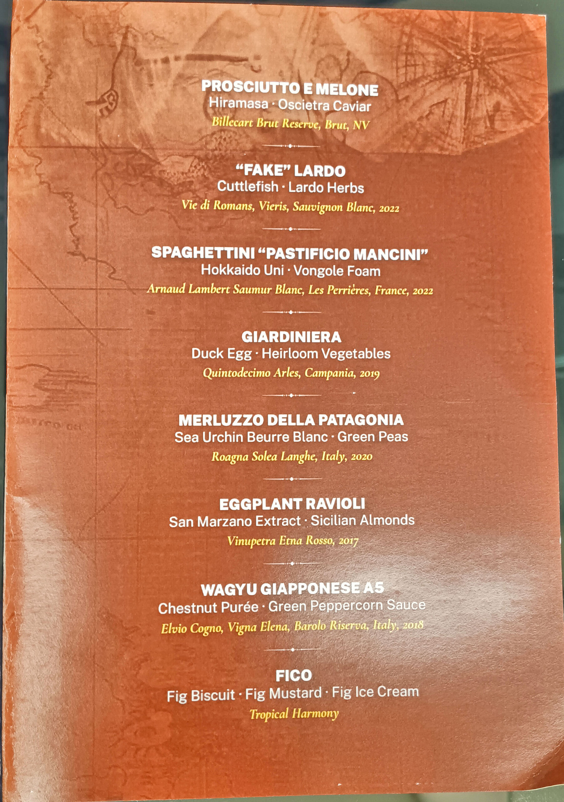 Sirocco Menu, November 1, 2025