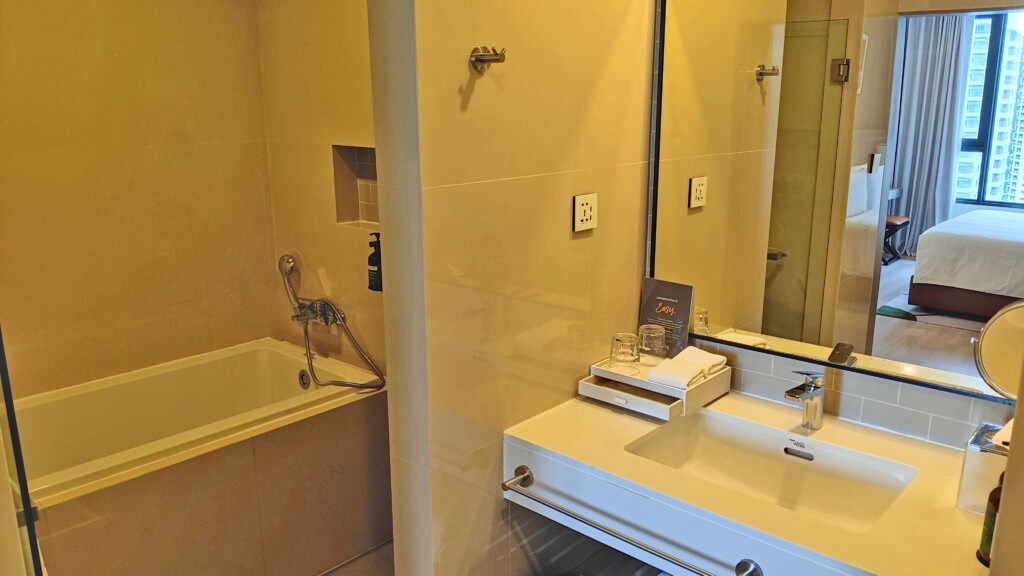 a bathroom with a sink and bathtub