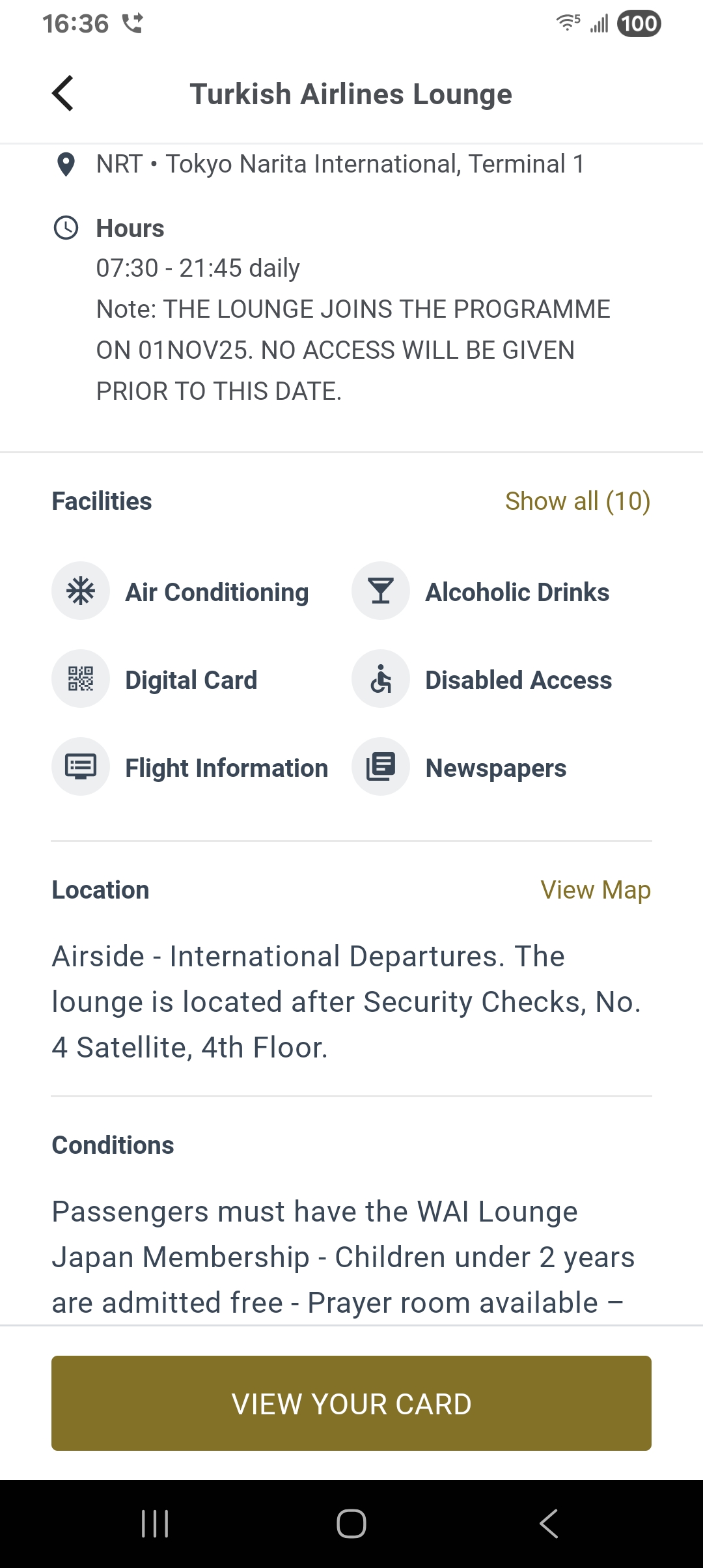 Turkish Airlines Lounge Narita Airport