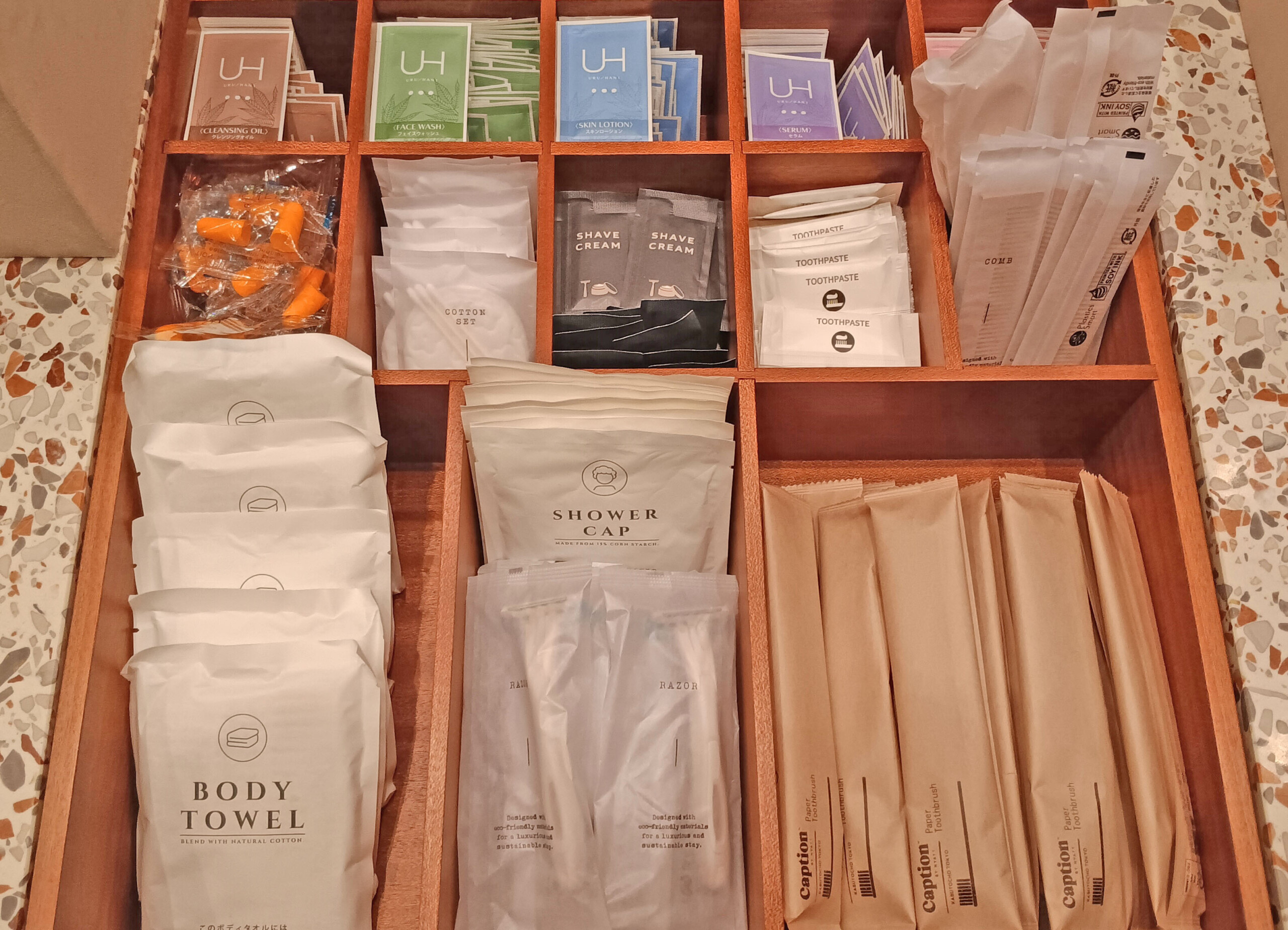 Amenities and toiletries at check-in