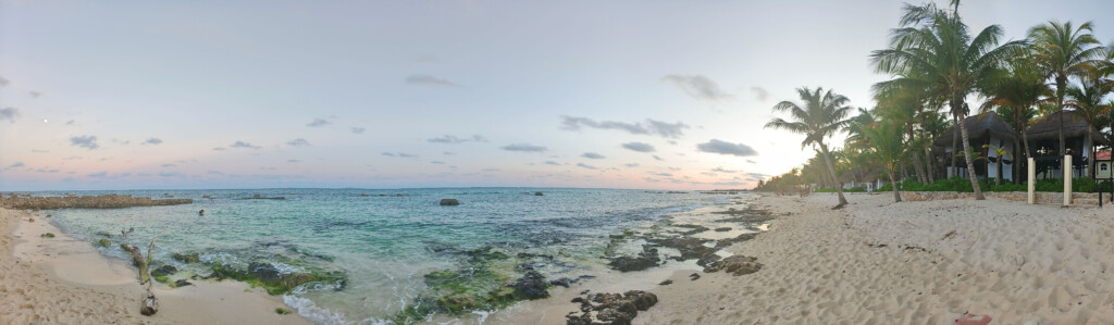 a beach with rocks and water