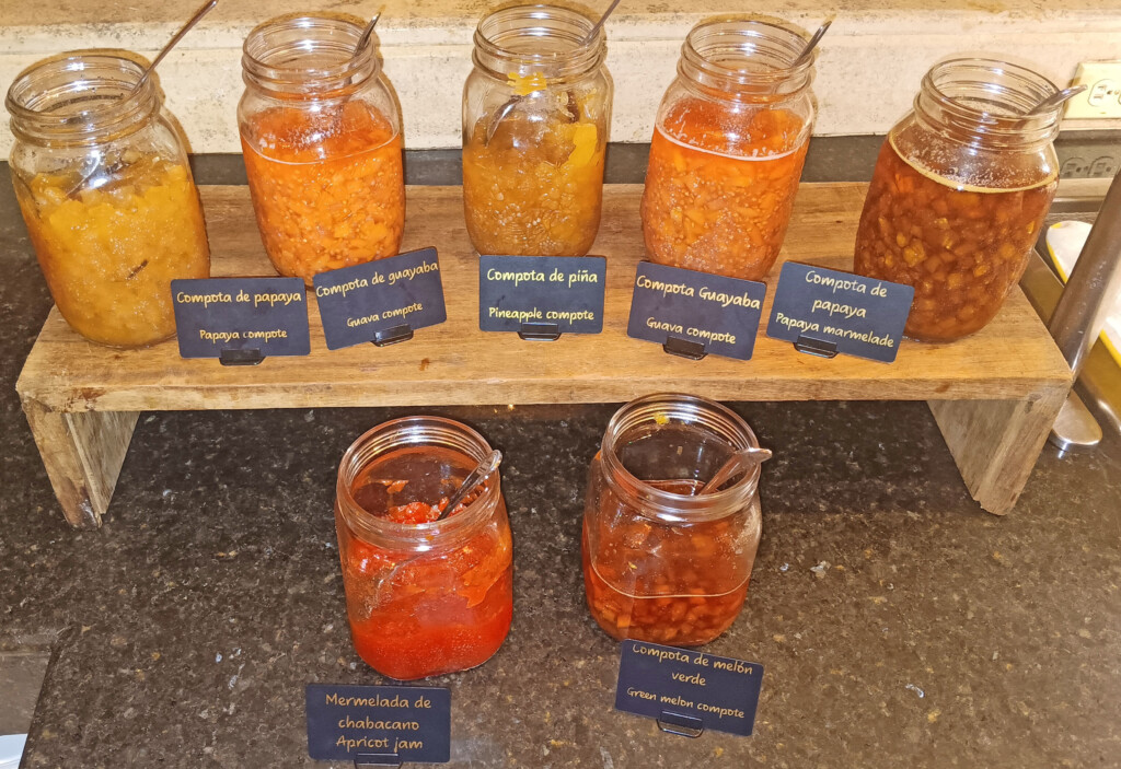 jars of jam on a shelf