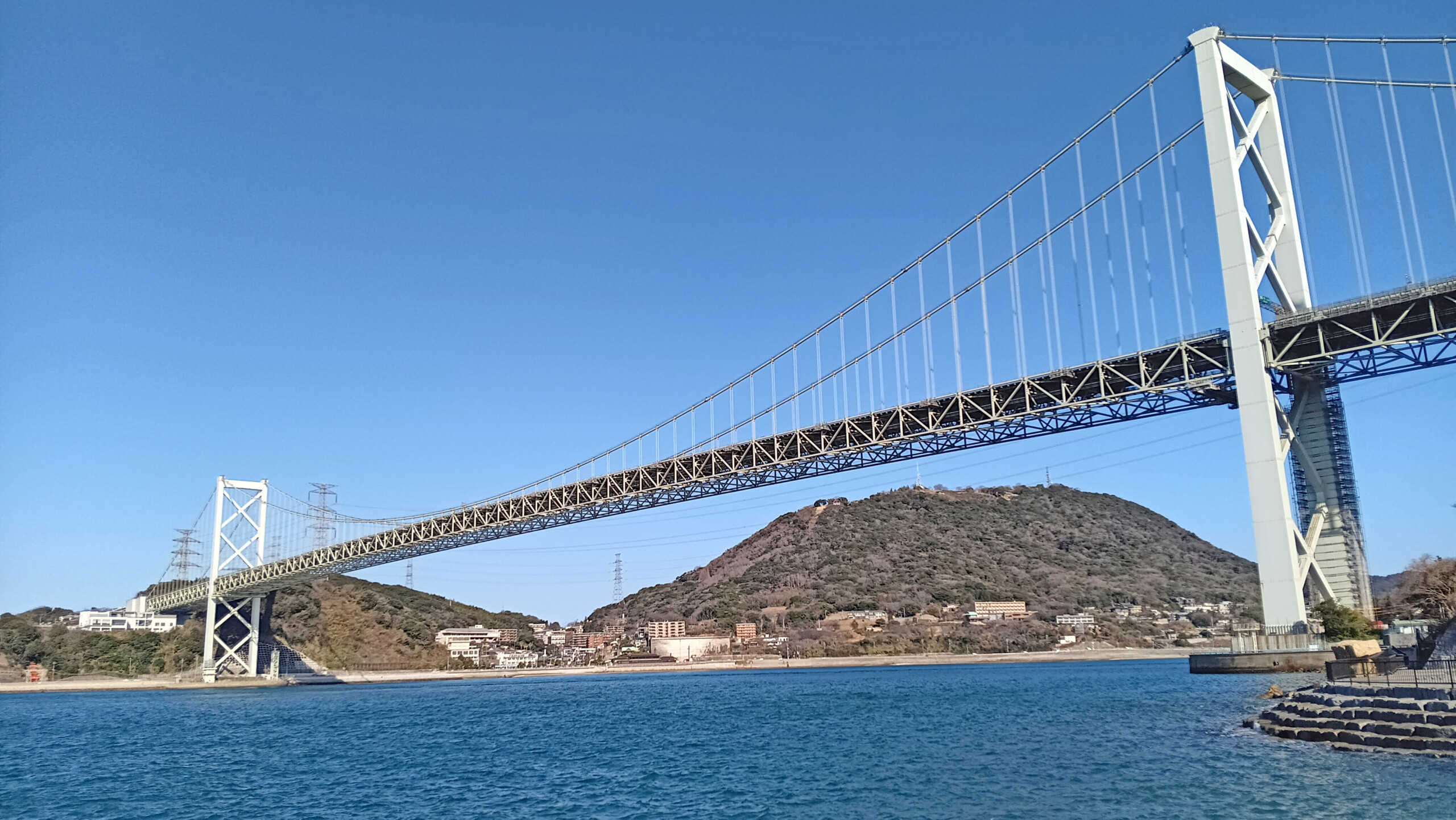 The Kanmon Bridge connecting Moji-ko with Shimonoseki