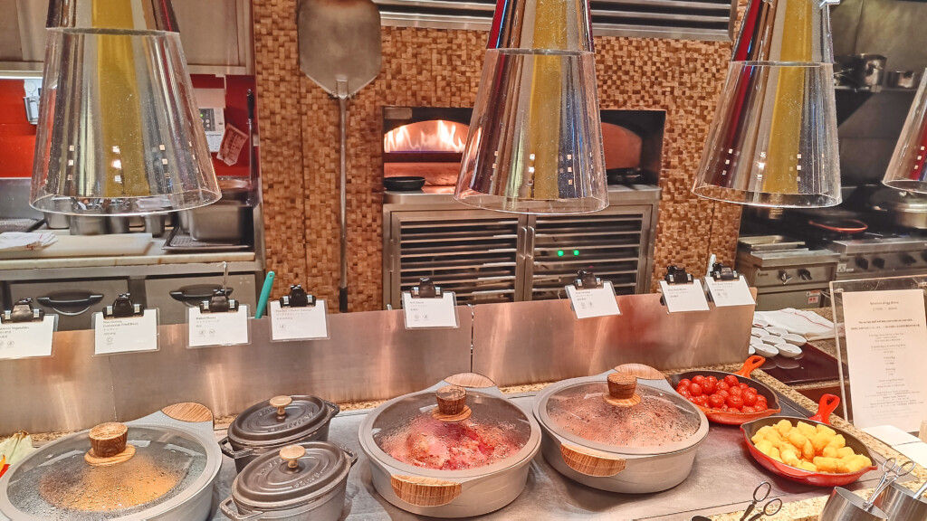 a group of pots on a counter